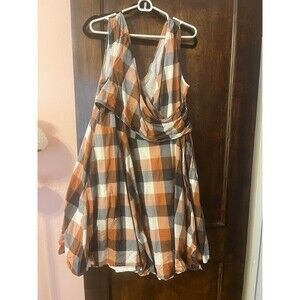 Eshakti Plaid Fit And Flare Plus Size Dress, Approx Size 20